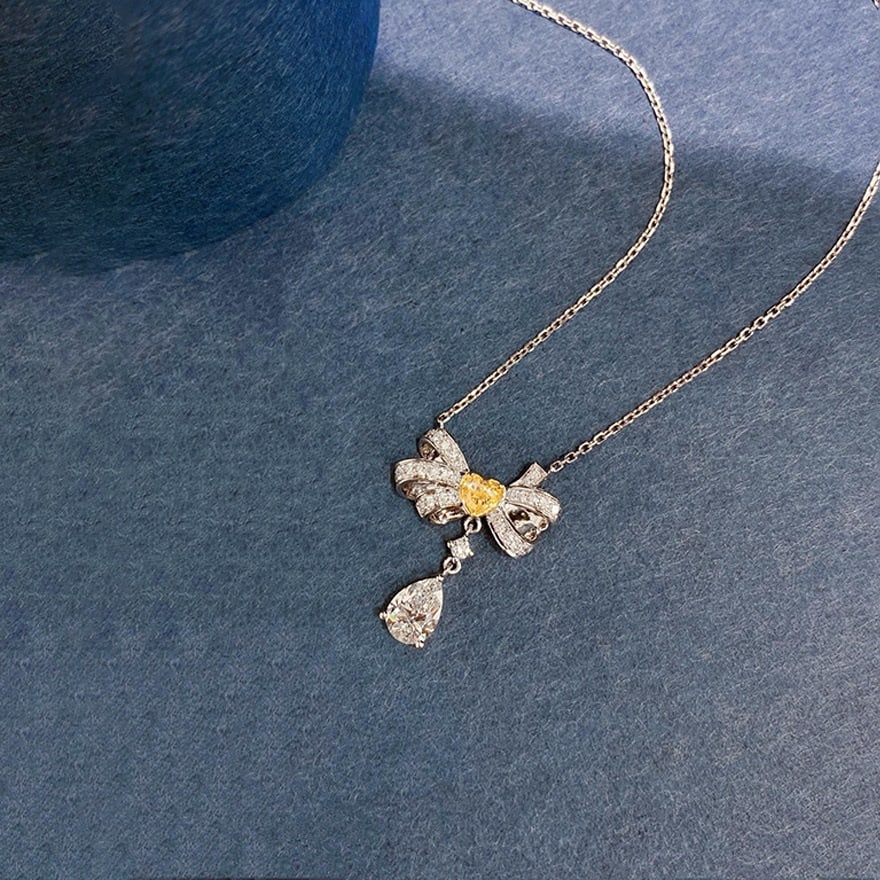 Gia Certified 14k Gold 0.6 Ct Natural G Vs2 Pear Diamond Necklace - 2