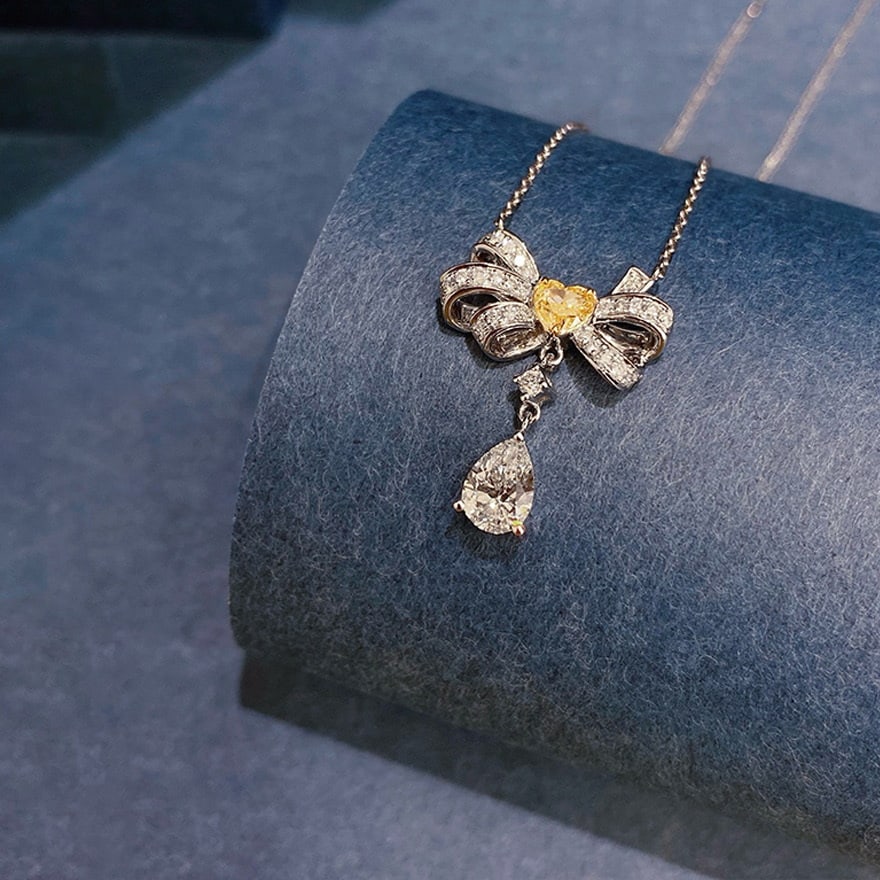 Gia Certified 14k Gold 0.6 Ct Natural G Vs2 Pear Diamond Necklace - 4