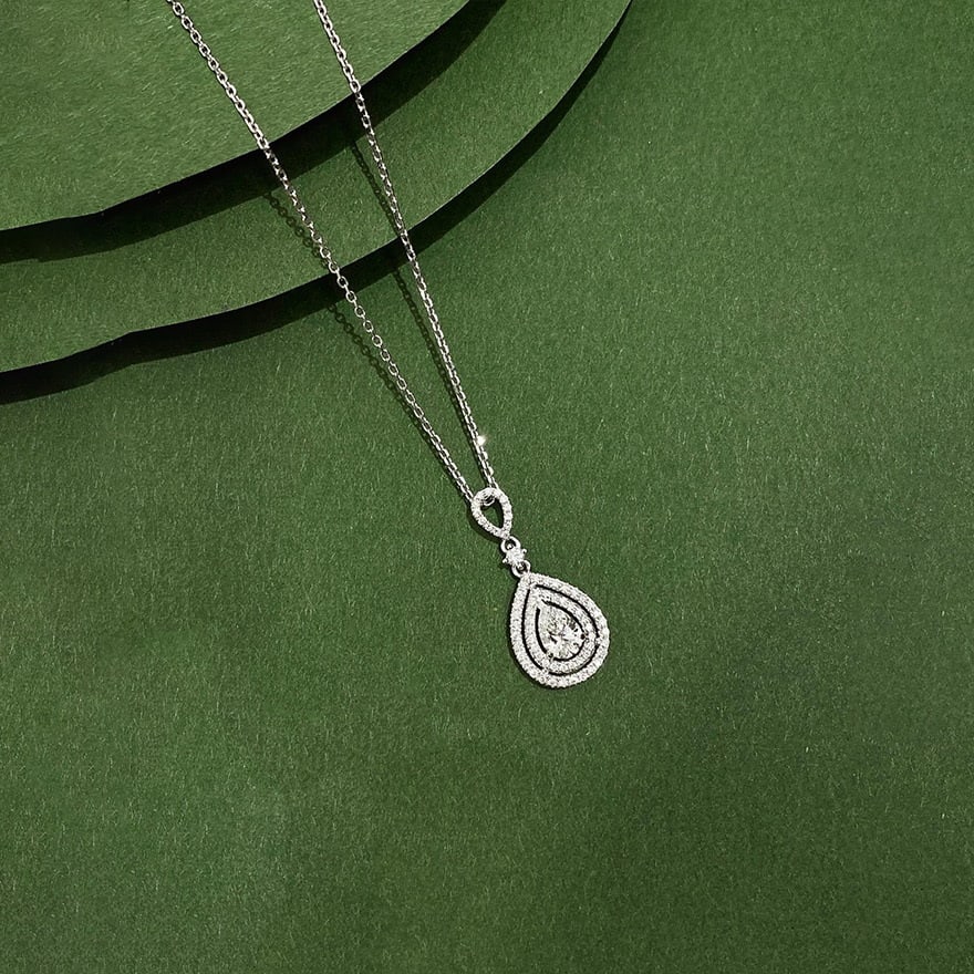 Gia Certified 14k Gold 0.3 Ct Natural J Vs2 Pear Diamond Pendant( Without Chain ) - 4