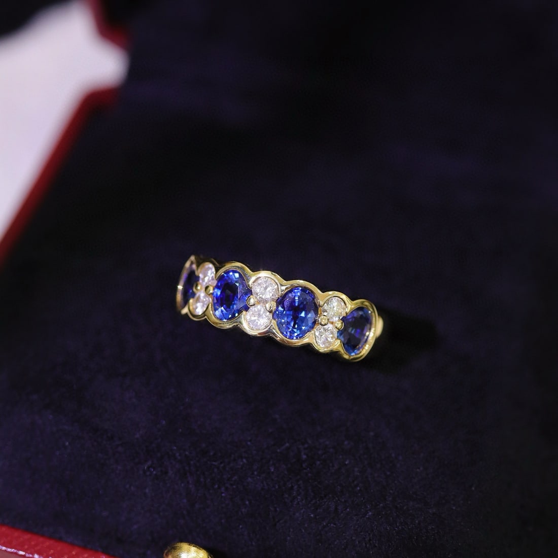 14k Gold 2.17 Ctw Natural Sapphire & Diamond Ring - 7