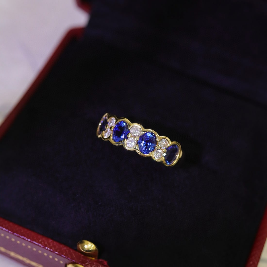 14k Gold 2.17 Ctw Natural Sapphire & Diamond Ring - 8