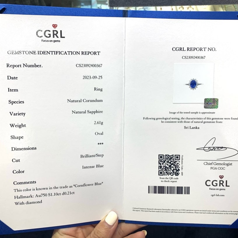 14k Gold 1.31 Ctw Natural Sapphire & Diamond Ring - 5