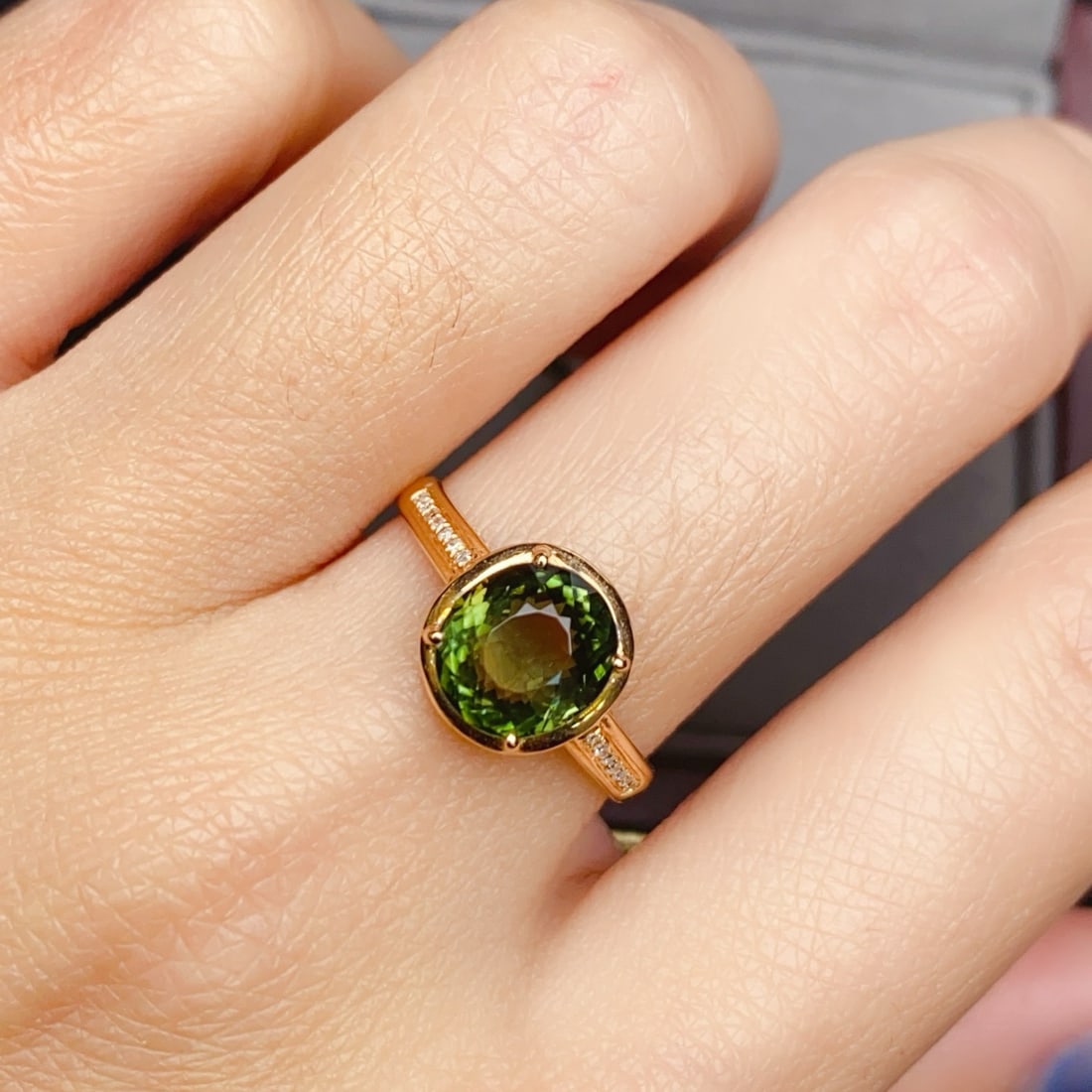 14k Gold 2.24 Ctw Natural Tourmaline & Diamond Ring - 4