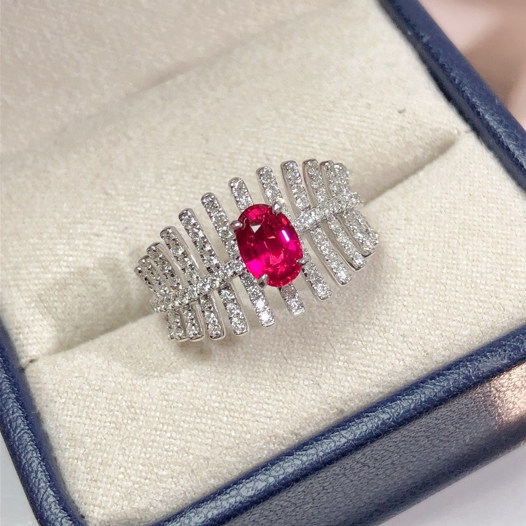 14k Gold 1.45 Ctw Natural Ruby & Diamond Ring - 2