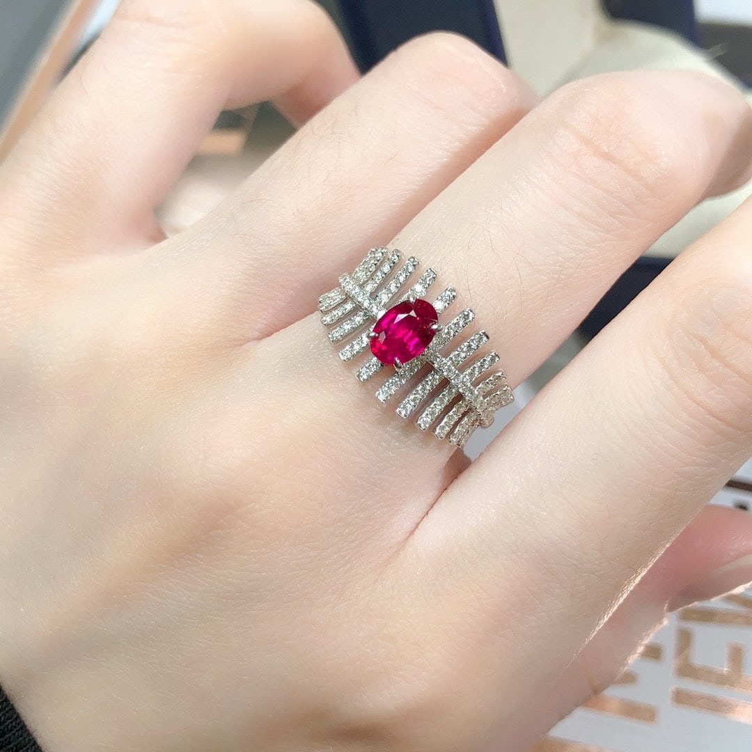 14k Gold 1.45 Ctw Natural Ruby & Diamond Ring - 4