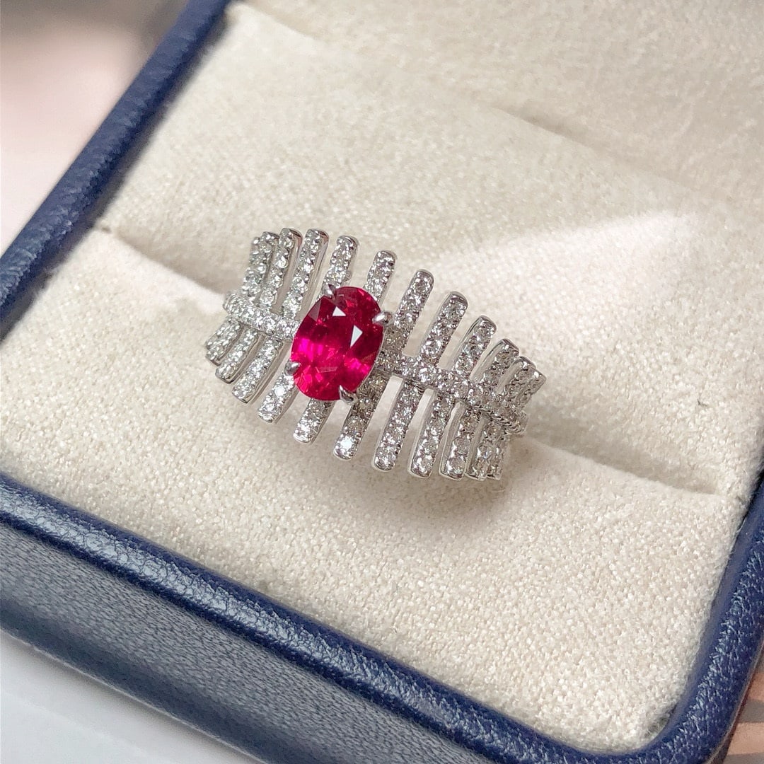 14k Gold 1.45 Ctw Natural Ruby & Diamond Ring - 6