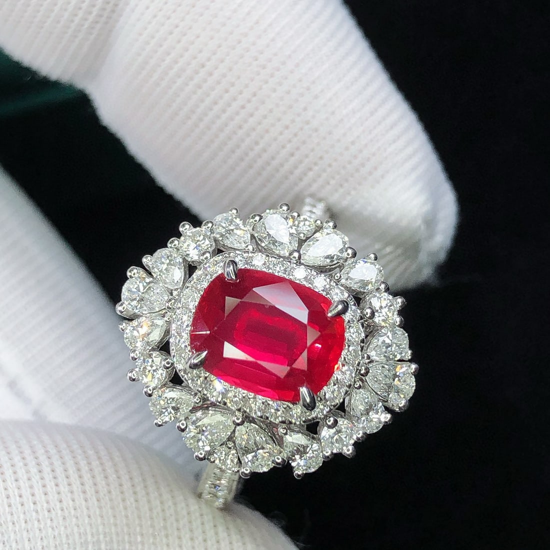 14k Gold 2.57 Ctw Natural Ruby & Diamond Ring/pendant( Without Chain ) - 2