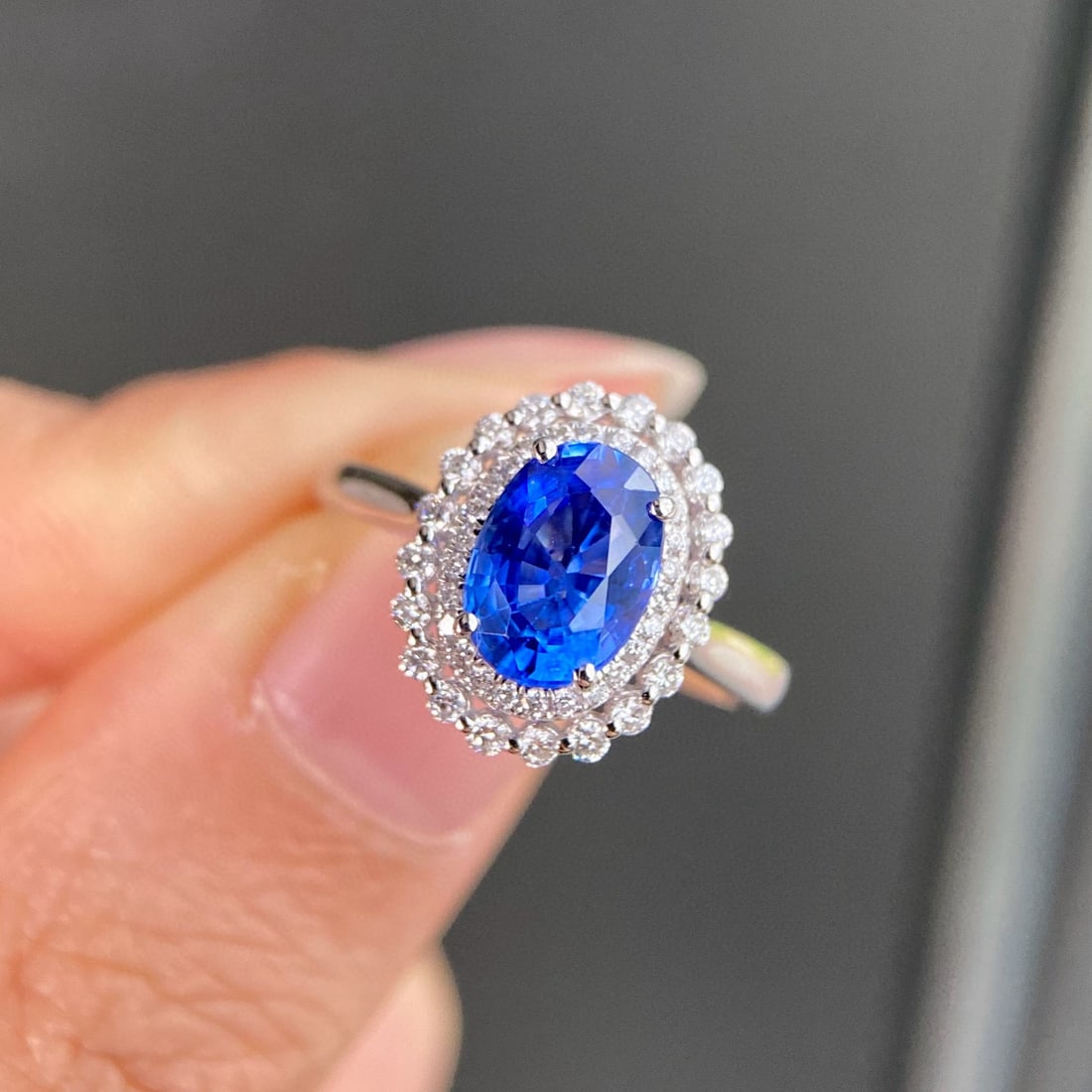 14k Gold 1.98 Ctw Natural Sapphire & Diamond Ring - 2