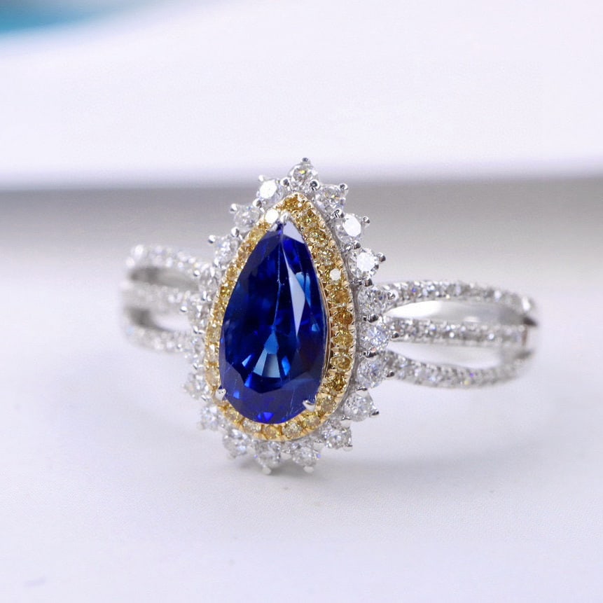 14k Gold 1.58 Ctw Natural Sapphire & Diamond Ring - 2