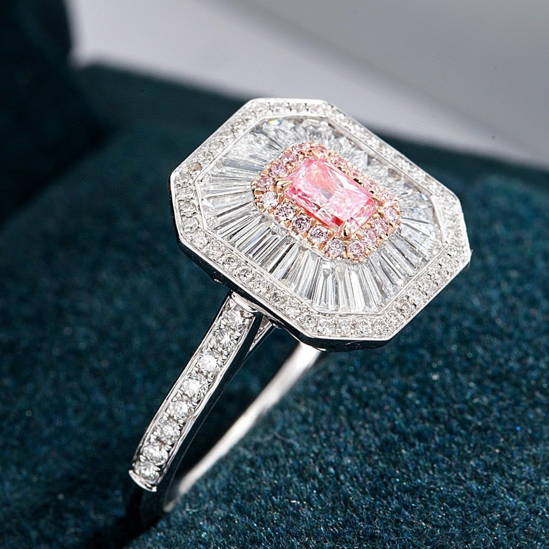 14k Gold 1.16 Ctw Natural Pink Diamond & Diamond Ring/pendant( Without Chain ) (1 of 6)