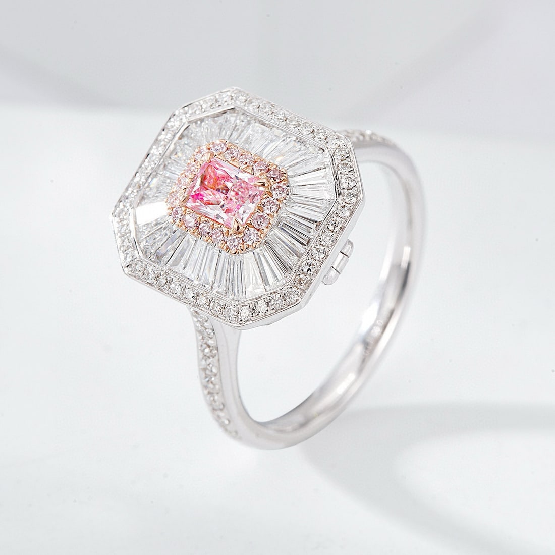 14k Gold 1.16 Ctw Natural Pink Diamond & Diamond Ring/pendant( Without Chain ) - 2