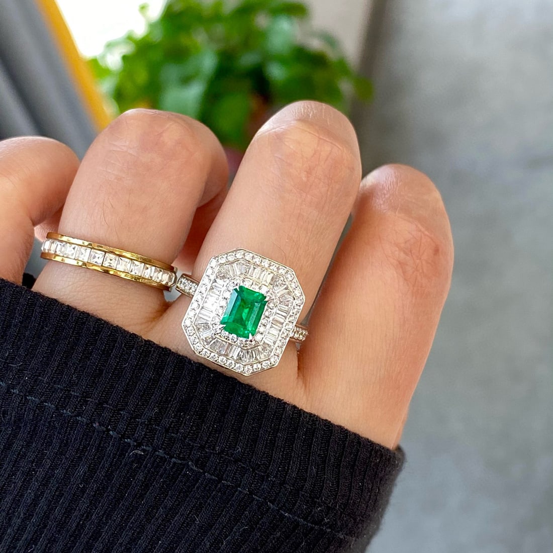 14k Gold 1.91 Ctw Vivid Green Natural Emerald & Diamond Ring/pendant( Without Chain ) - 3