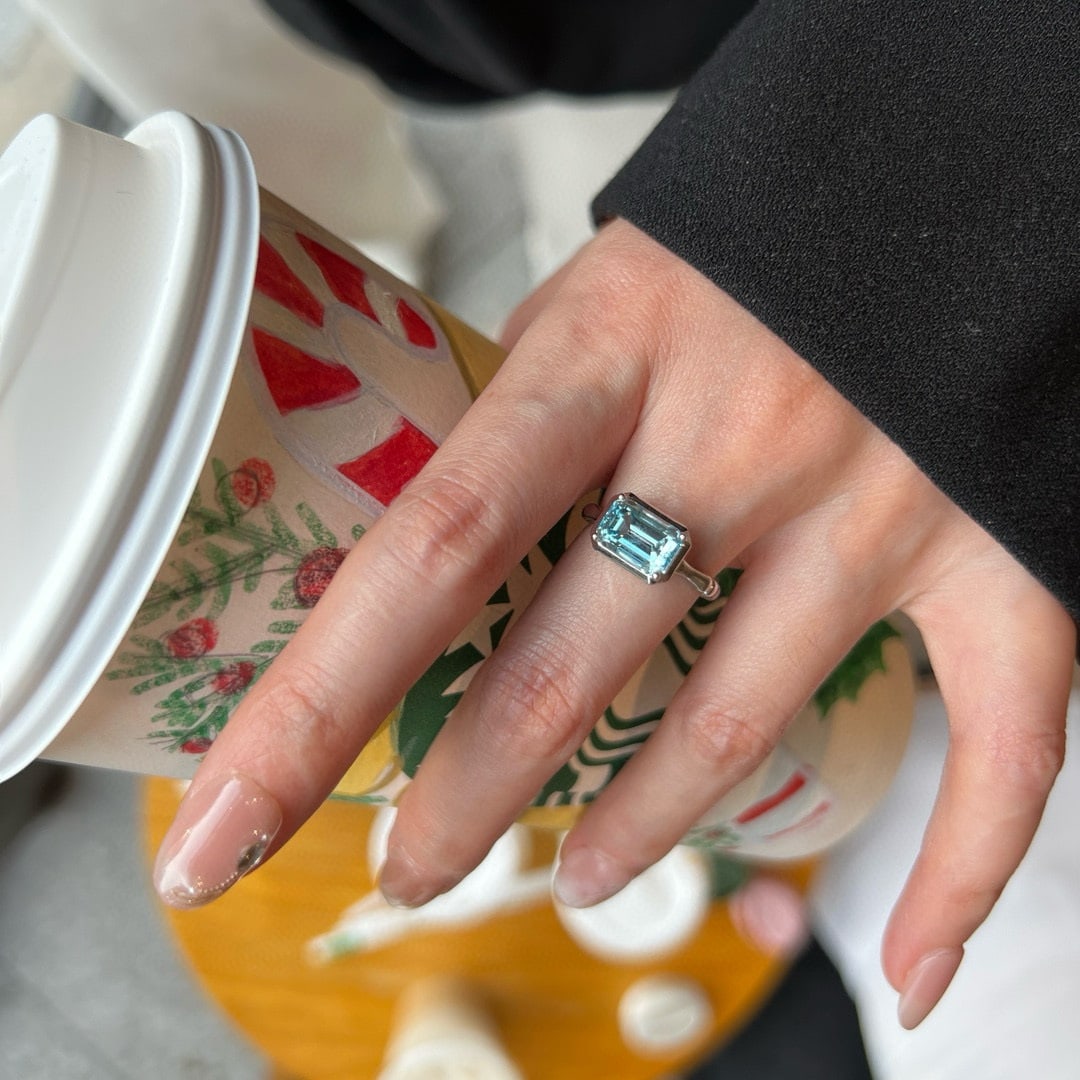 14k Gold 2.59 Ct Natural Aquamarine Ring - 3