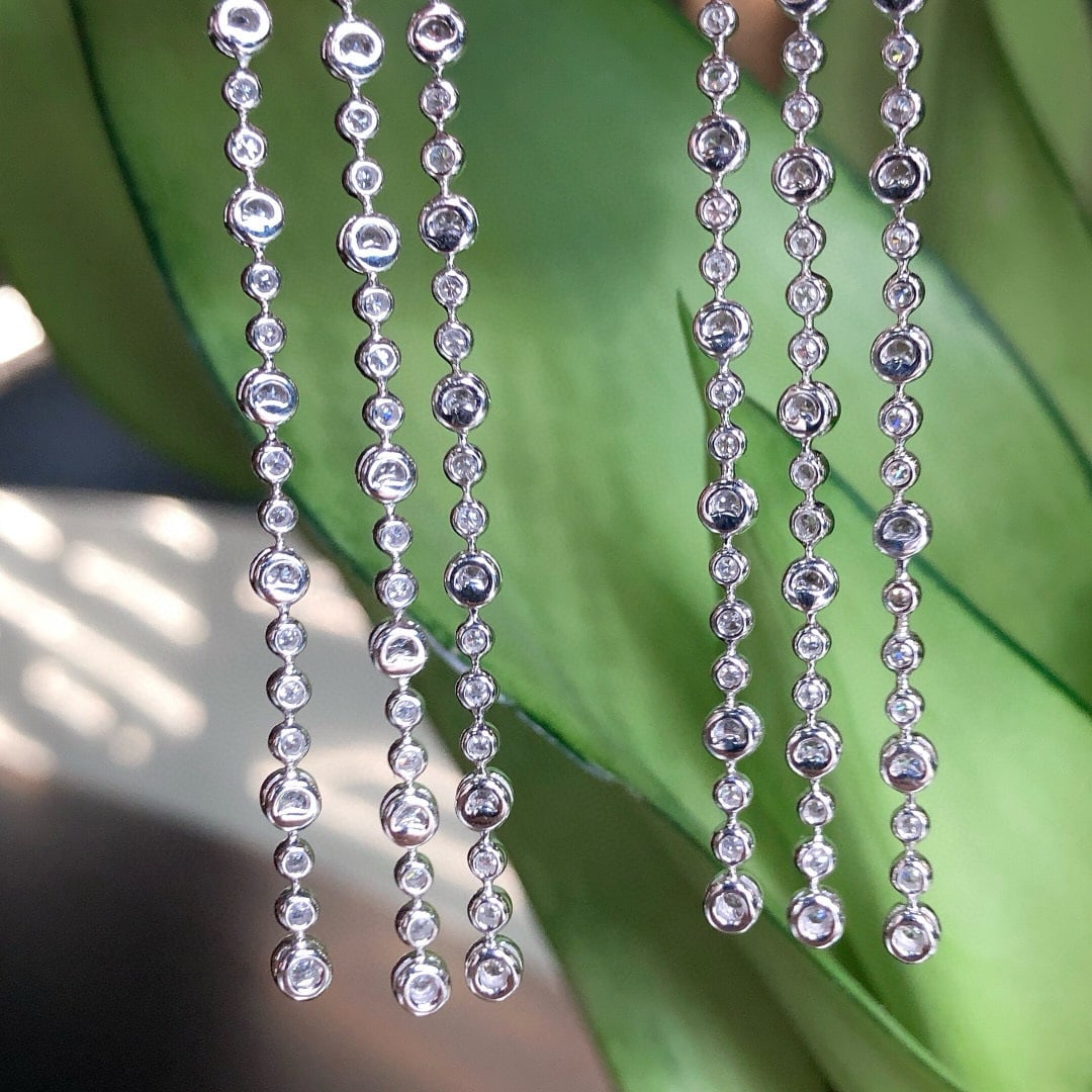 14k Gold 1.79 Ct Natural H Diamond Earrings - 4