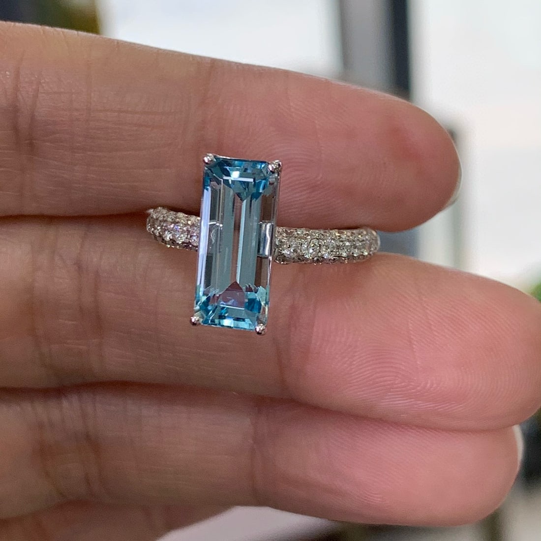 14k Gold 3.76 Ctw Natural Aquamarine & Diamond Ring - 3