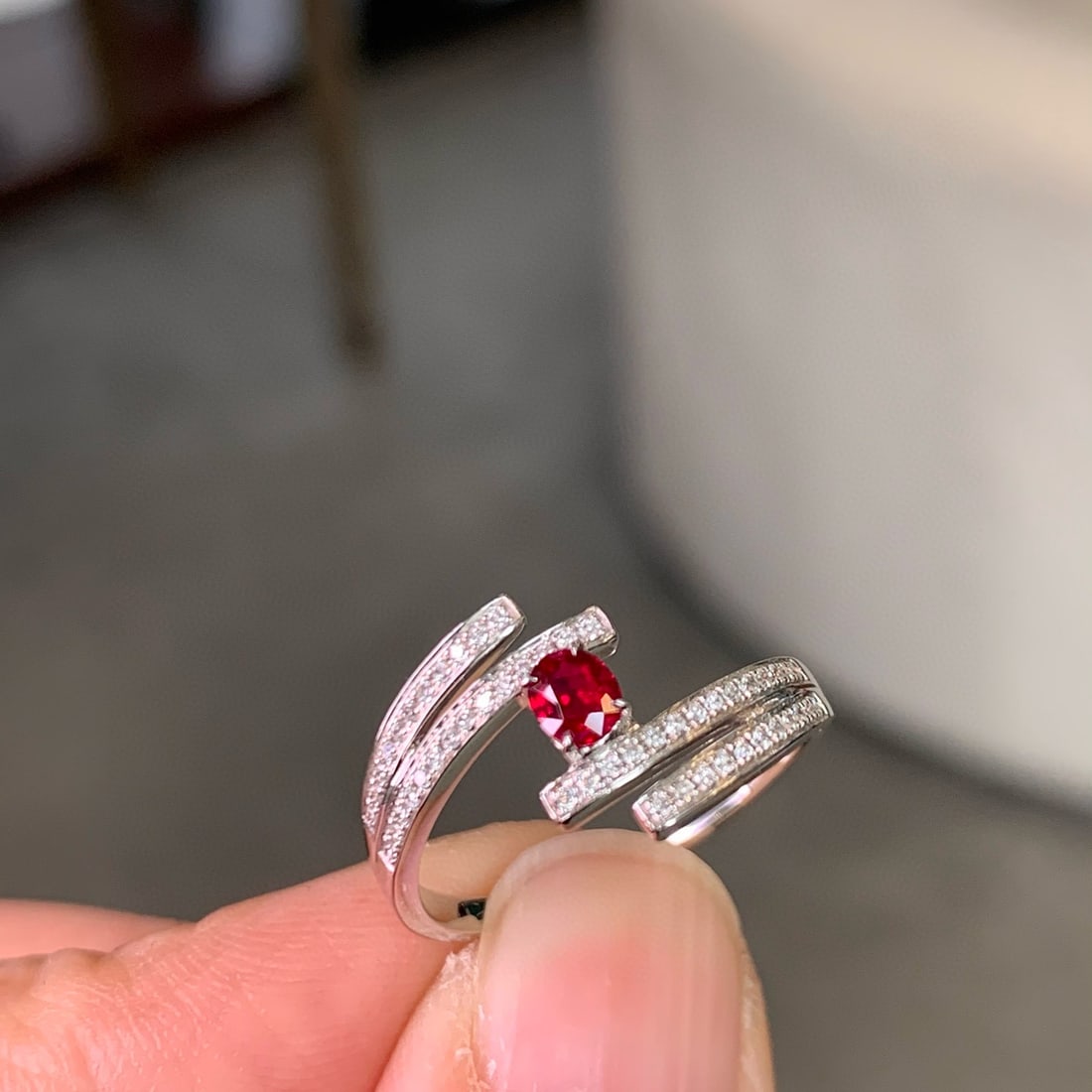 14k Gold 0.42 Ctw Natural Ruby & Diamond Ring - 3