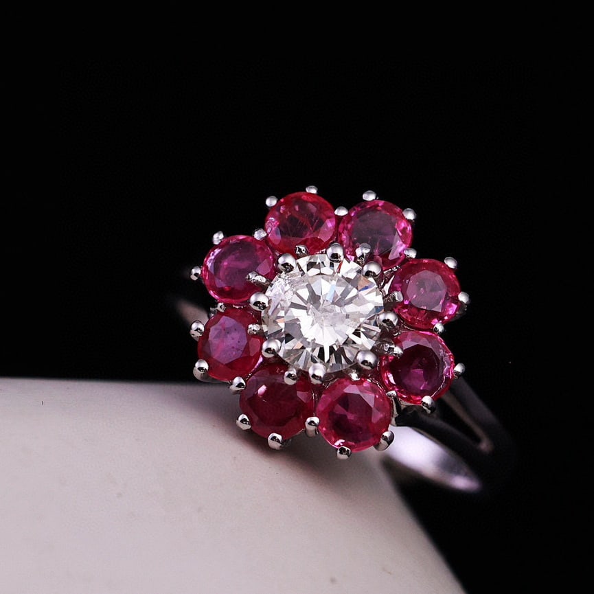 14k Gold 1.9 Ctw Natural Ruby & Diamond Ring - 2