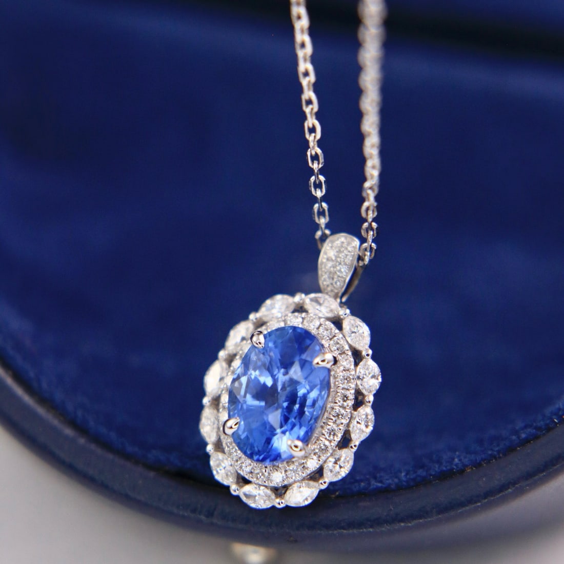 14k Gold 3.24 Ctw Natural Sapphire & Diamond Ring/pendant( Without Chain ) - 5