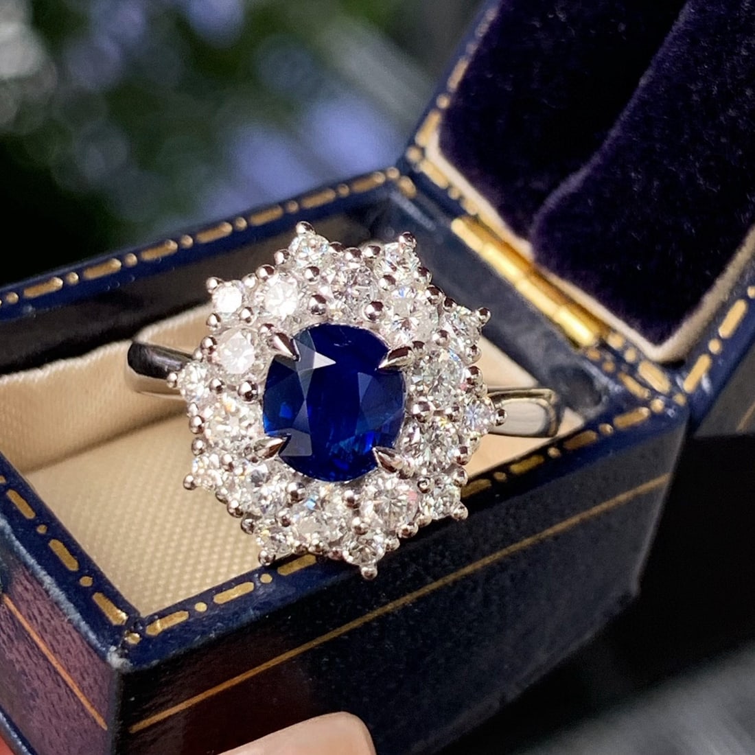 14k Gold 1.98 Ctw Natural Sapphire & Diamond Ring - 5