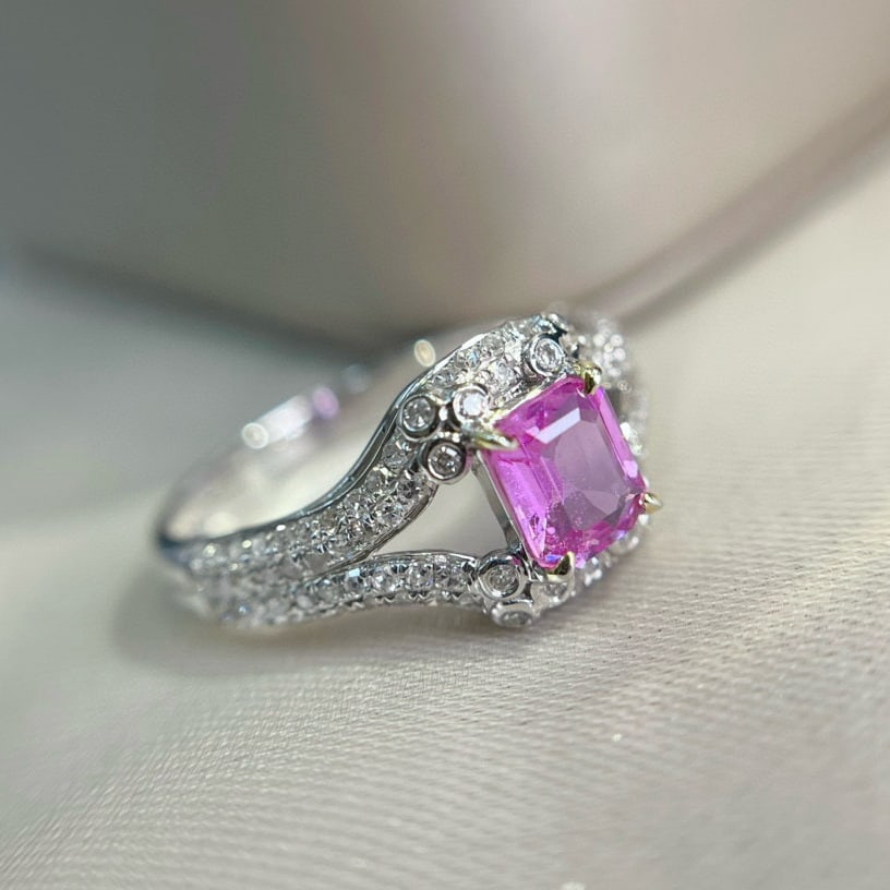 14k Gold 1.15 Ct Natural Sapphire & Diamond Ring - 2