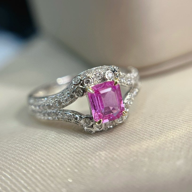 14k Gold 1.15 Ct Natural Sapphire & Diamond Ring - 3