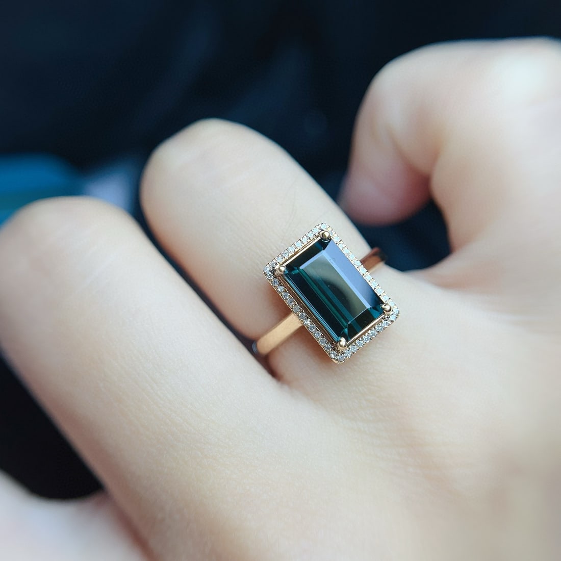 14k Gold 3.05 Ct Natural Tourmaline & Diamond Ring - 4