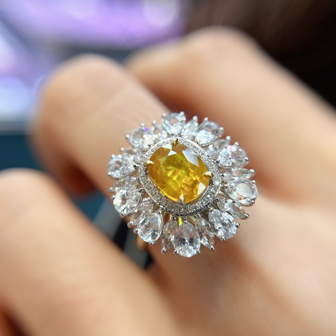 14k Gold 2.00 Ct Natural Sapphire & Diamond & Sapphire Ring/pendant( Without Chain ) - 6