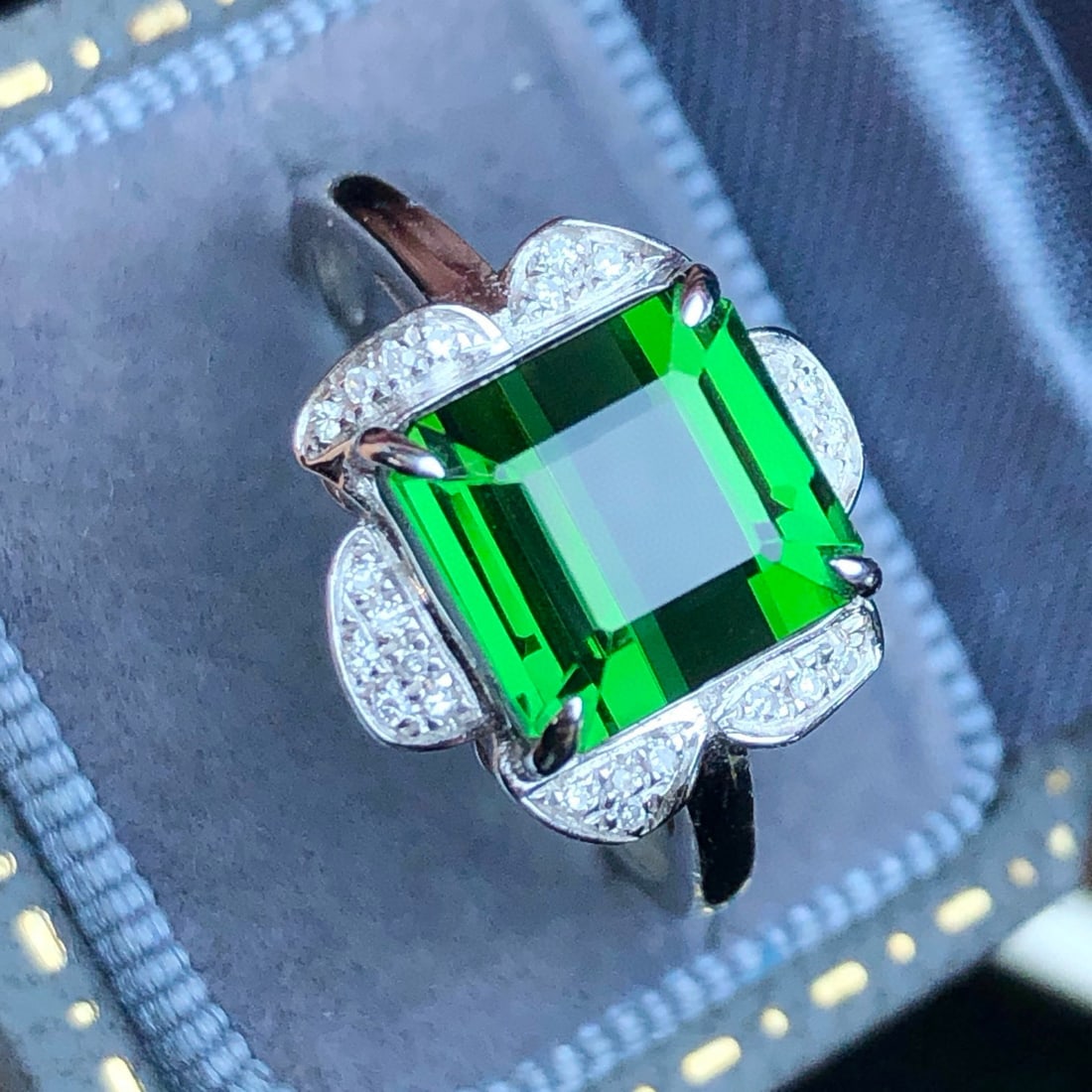 14k Gold 3.45 Ct Natural Tourmaline & Diamond Ring - 2