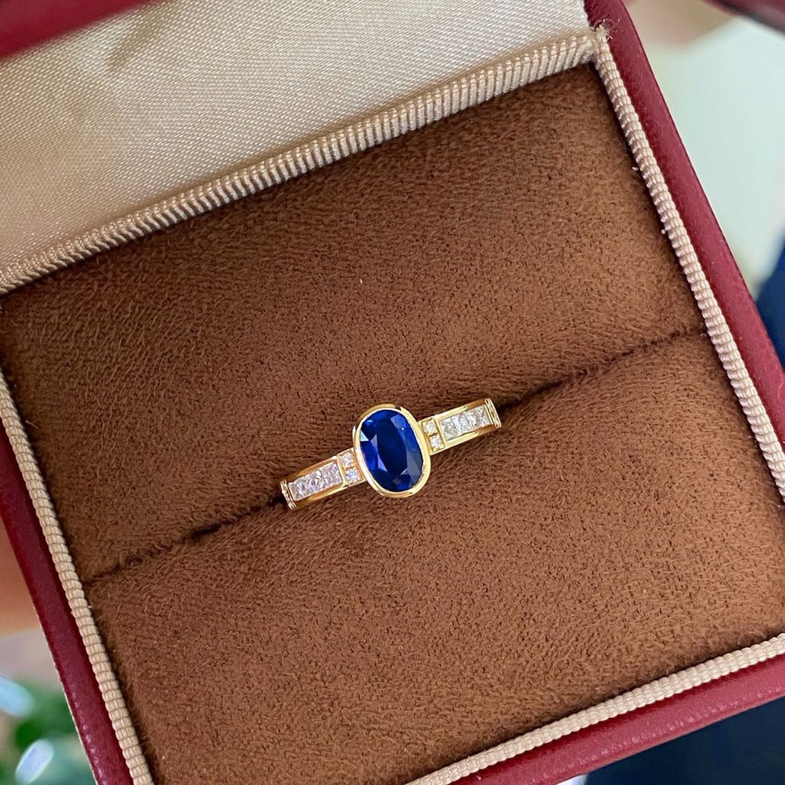 14k Gold 1.55 Ctw Natural Sapphire & Diamond Ring - 2