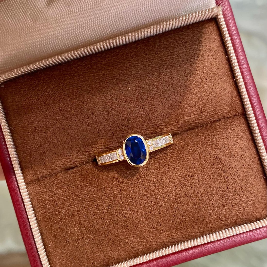 14k Gold 1.55 Ctw Natural Sapphire & Diamond Ring - 4