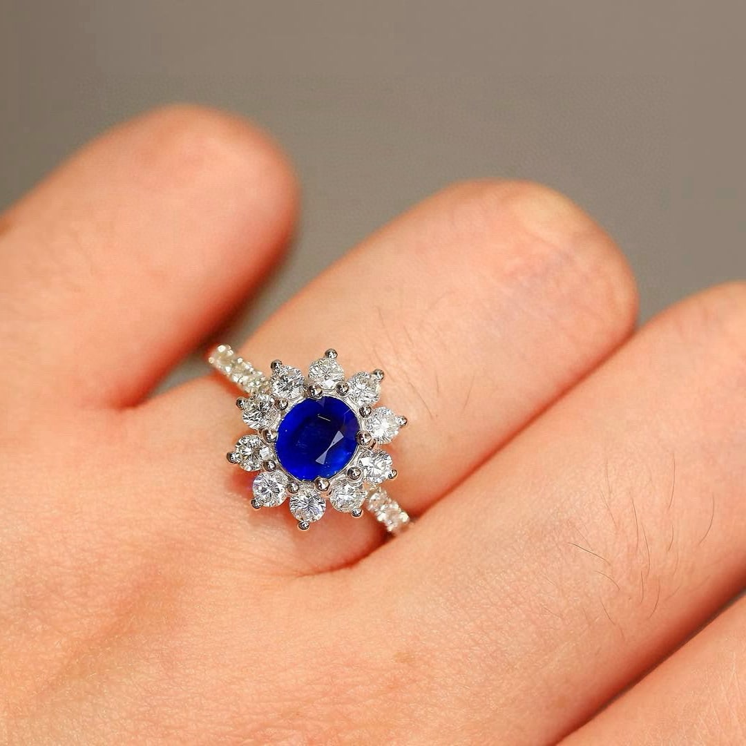 14k Gold 1.91 Ctw Natural Sapphire & Diamond Ring - 4