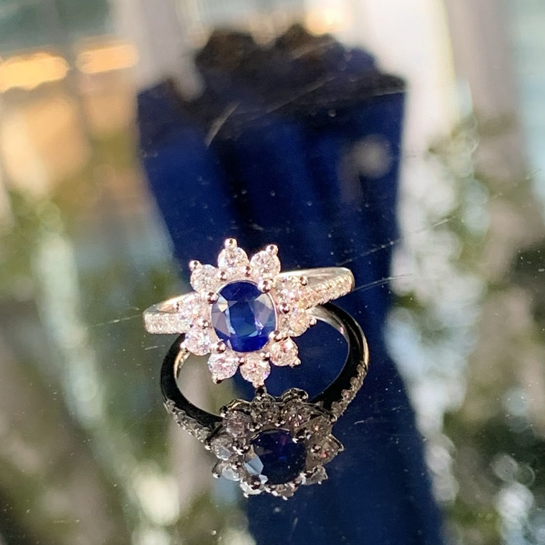 14k Gold 1.91 Ctw Natural Sapphire & Diamond Ring - 5