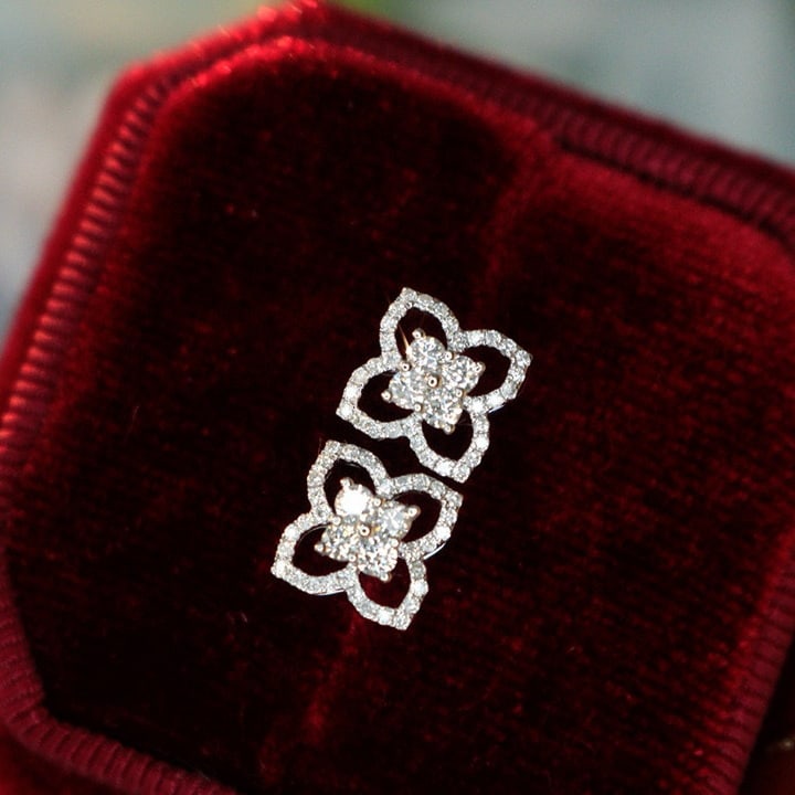 14k Gold 0.42 Ct Natural H Diamond Earrings: Ref:230955119 // gold content:14k gold // main gemstone:diamond // shape:round // carat weight:0. 42ct // clarity grade:vs-si // color:h // treatment:natural // cut grade:g // Condition: NewLow