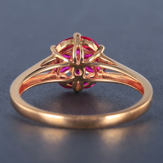 14k Gold 0.7 Ct Natural Ruby Ring - 3