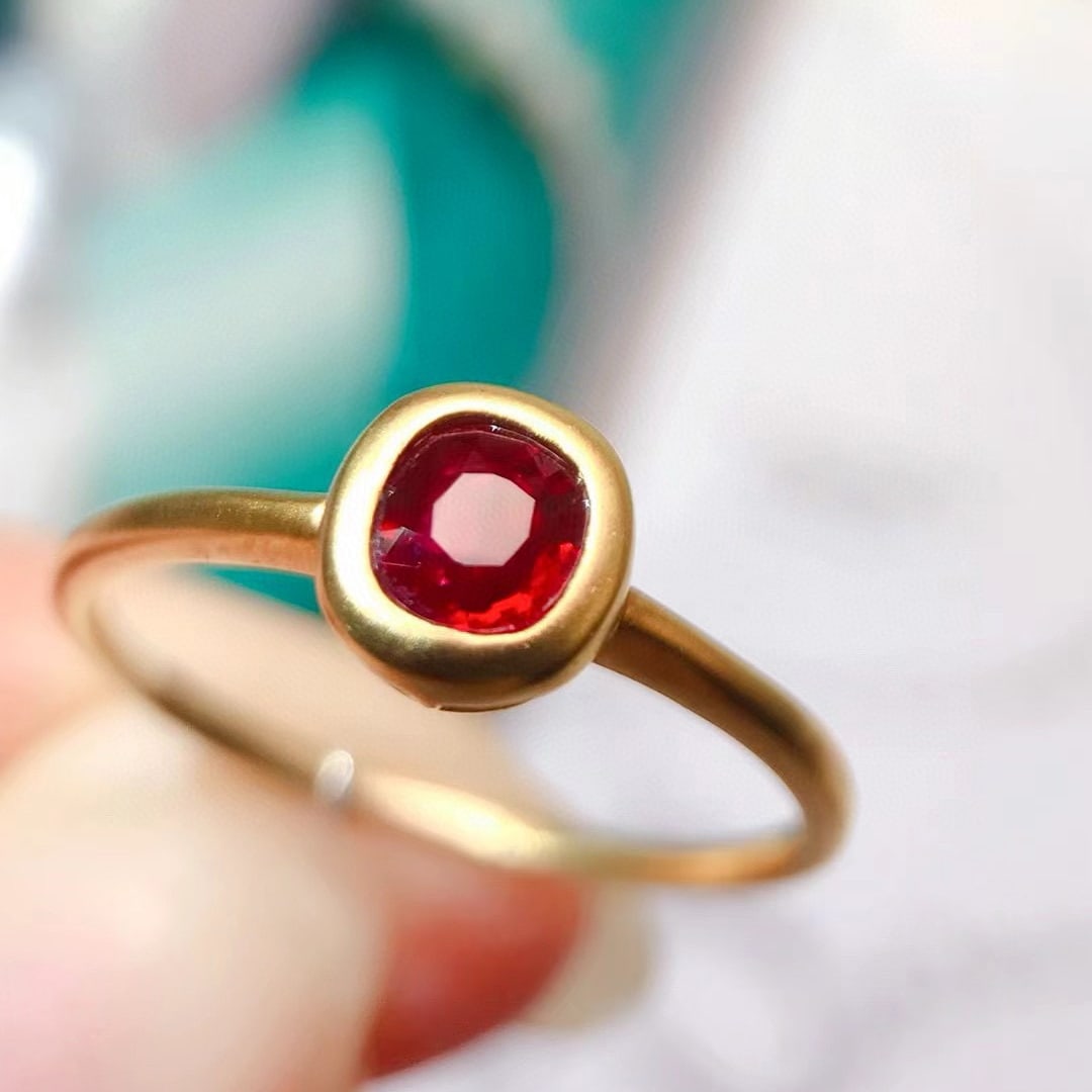 14k Gold 0.5 Ct Natural Ruby Ring - 2