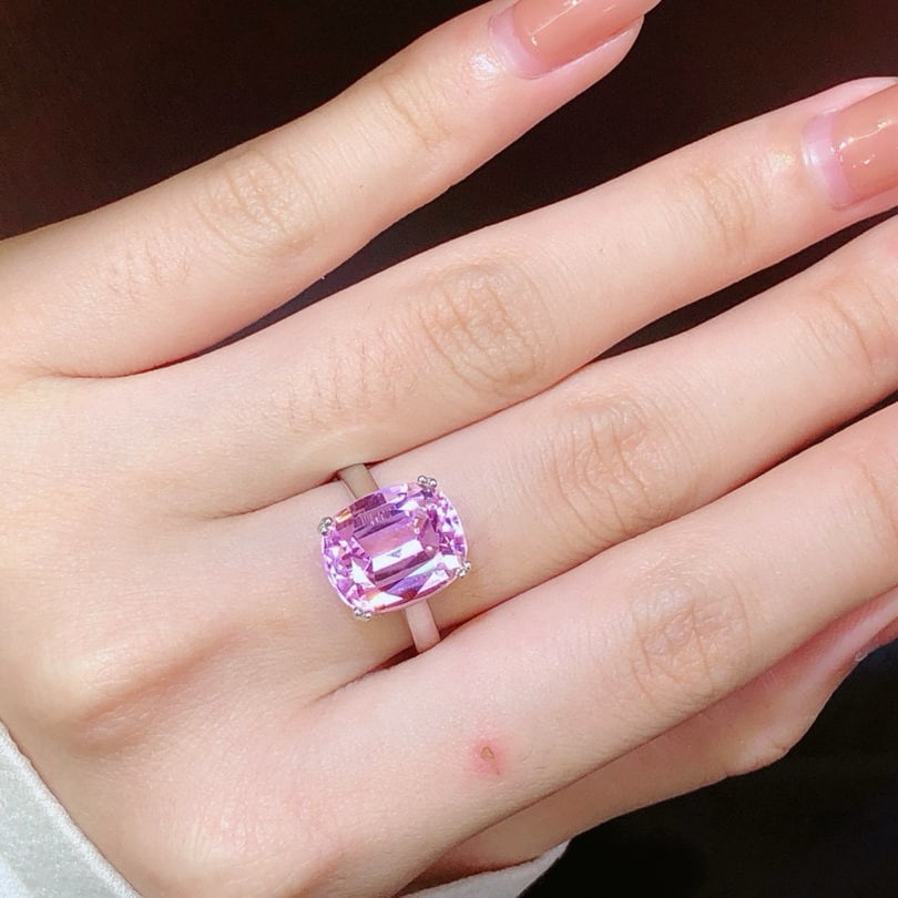 14k Gold 8.8 Ct Natural Kunzite Ring - 6