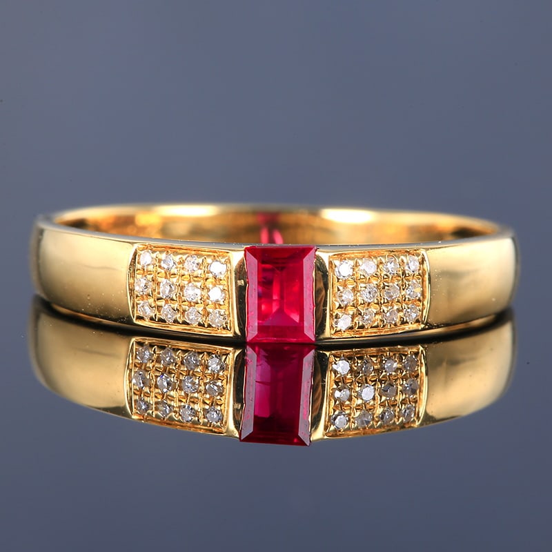 14k Gold 0.27 Ctw Natural Ruby & Diamond Ring (1 of 7)