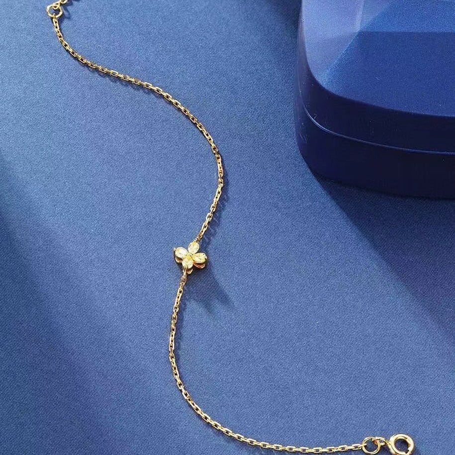 14k Gold 0.25 Ct Natural Yellow Diamond Bracelet - 3