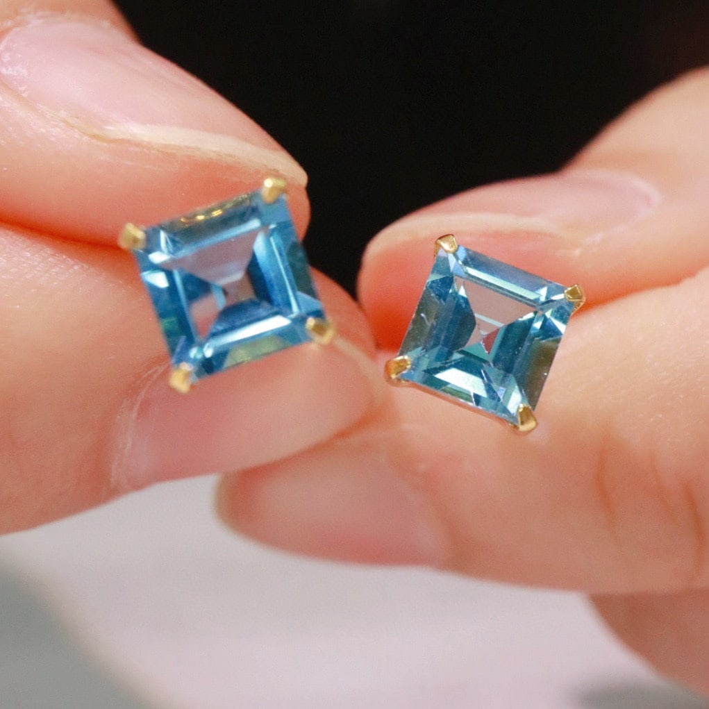 14k Gold 3 Ct Natural Topaz Earrings - 3