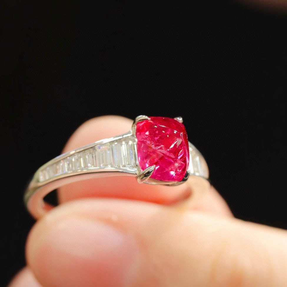 14k Gold 2.4 Ctw Natural Spinel & Diamond Ring - 2