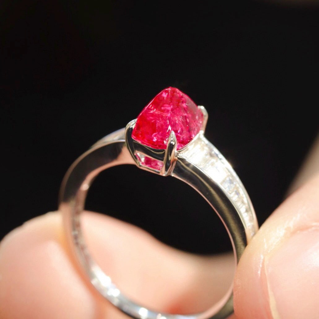 14k Gold 2.4 Ctw Natural Spinel & Diamond Ring - 4