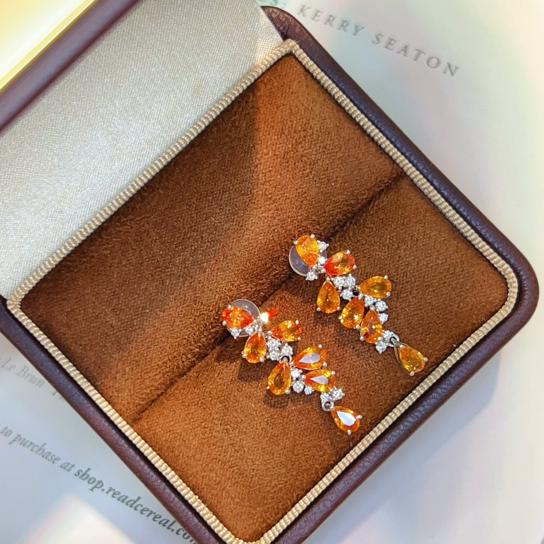 14k Gold 4.5 Ct Natural Sapphire & Diamond Earrings - 3