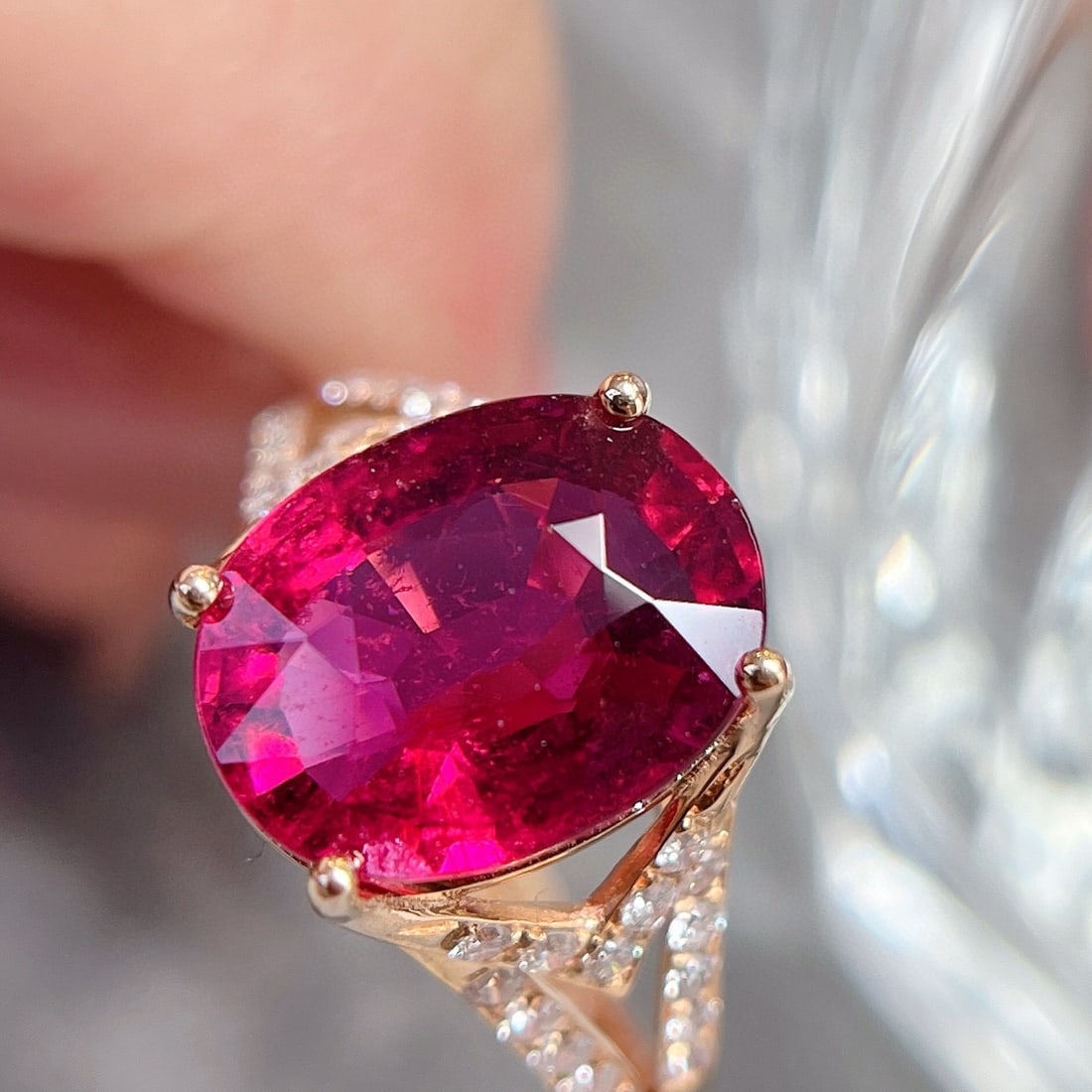 14k Gold 4.5 Ct Natural Tourmaline & Diamond Ring - 5