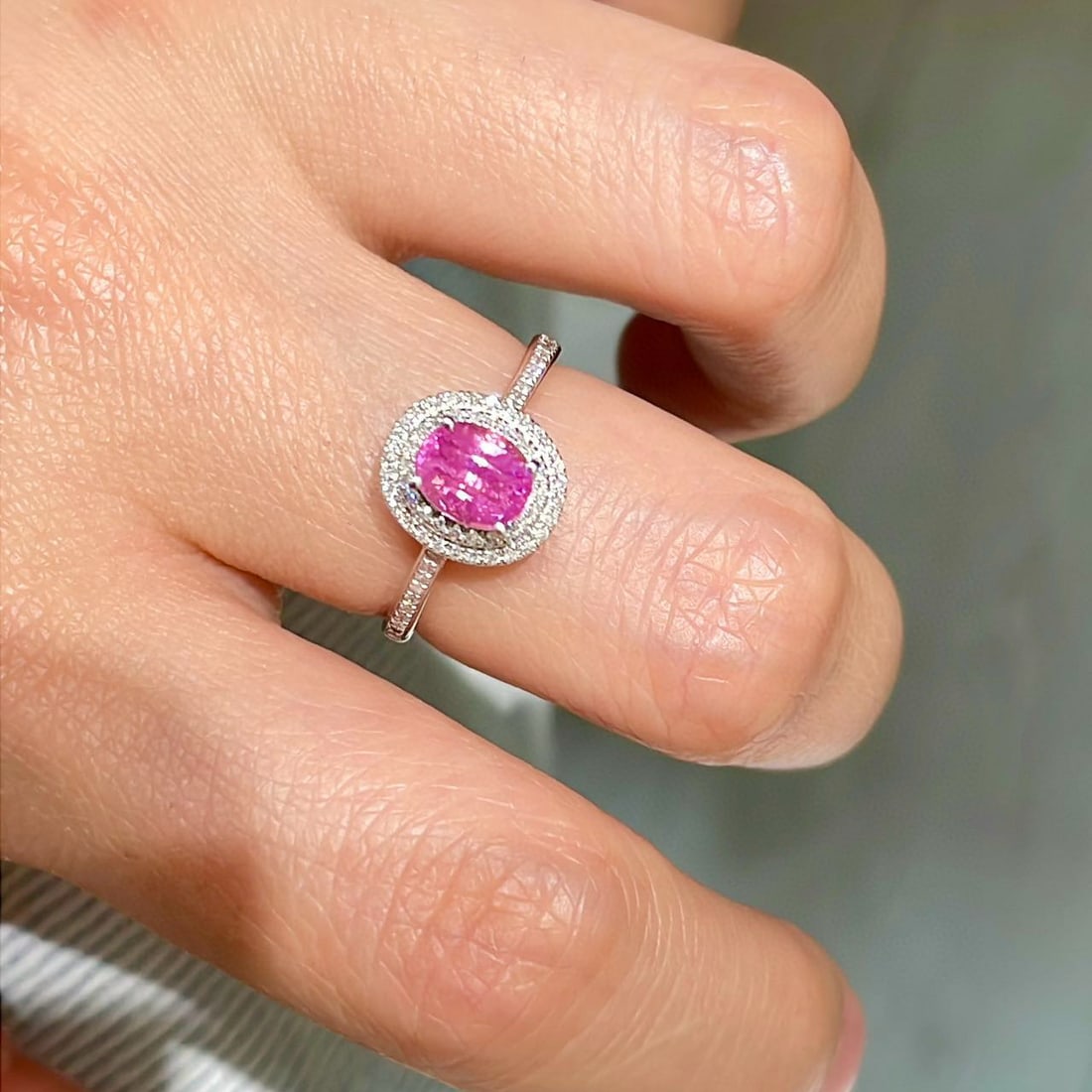 14k Gold 1 Ct Natural Spinel & Diamond Ring - 6