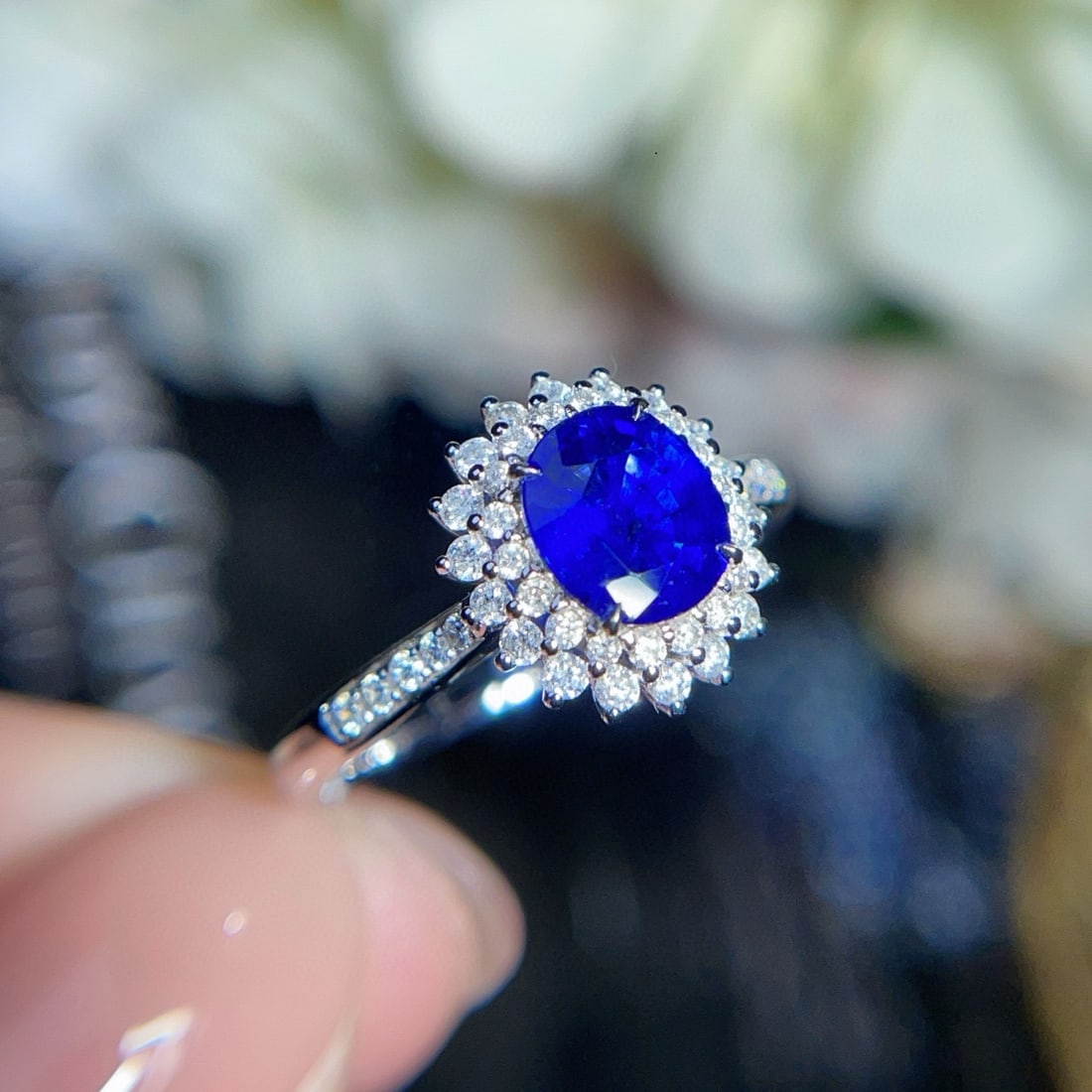 14k Gold 1.35 Ctw Natural Sapphire & Diamond Ring - 2