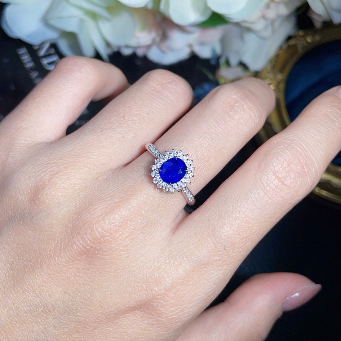 14k Gold 1.35 Ctw Natural Sapphire & Diamond Ring - 4