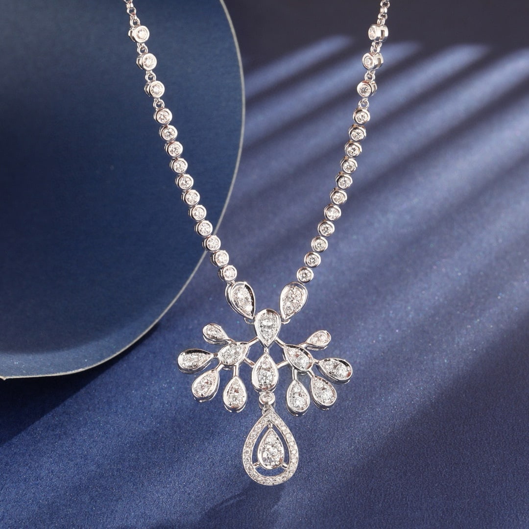 14k Gold 1.40 Ct Natural H Diamond Necklace: Ref:230952152 // gold content:14k gold // main gemstone:diamond // shape:round // carat weight:1. 40ct // clarity grade:vs-si // color:h // treatment:natural // cut grade:g // Condition: NewLow