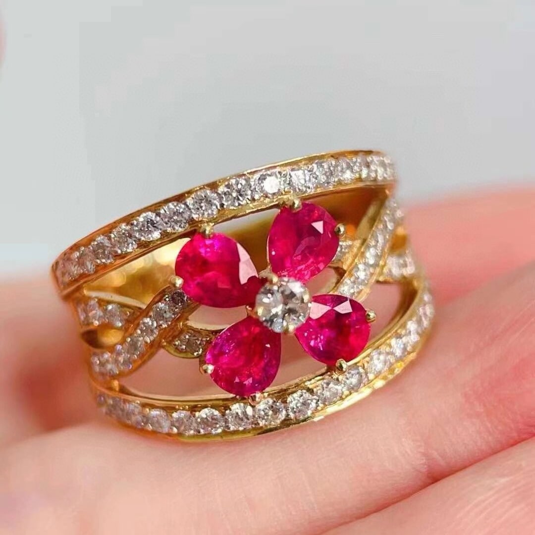 14k Gold 1.91 Ctw Natural Ruby & Diamond Ring (1 of 6)