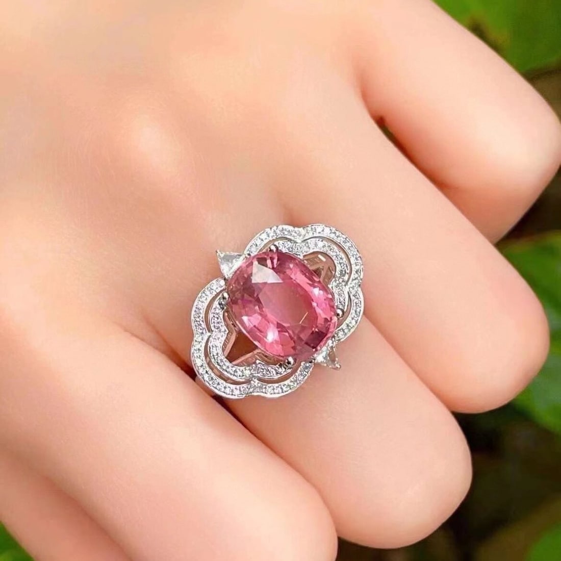 14k Gold 5.85 Ct Natural Tourmaline & Diamond Ring - 4