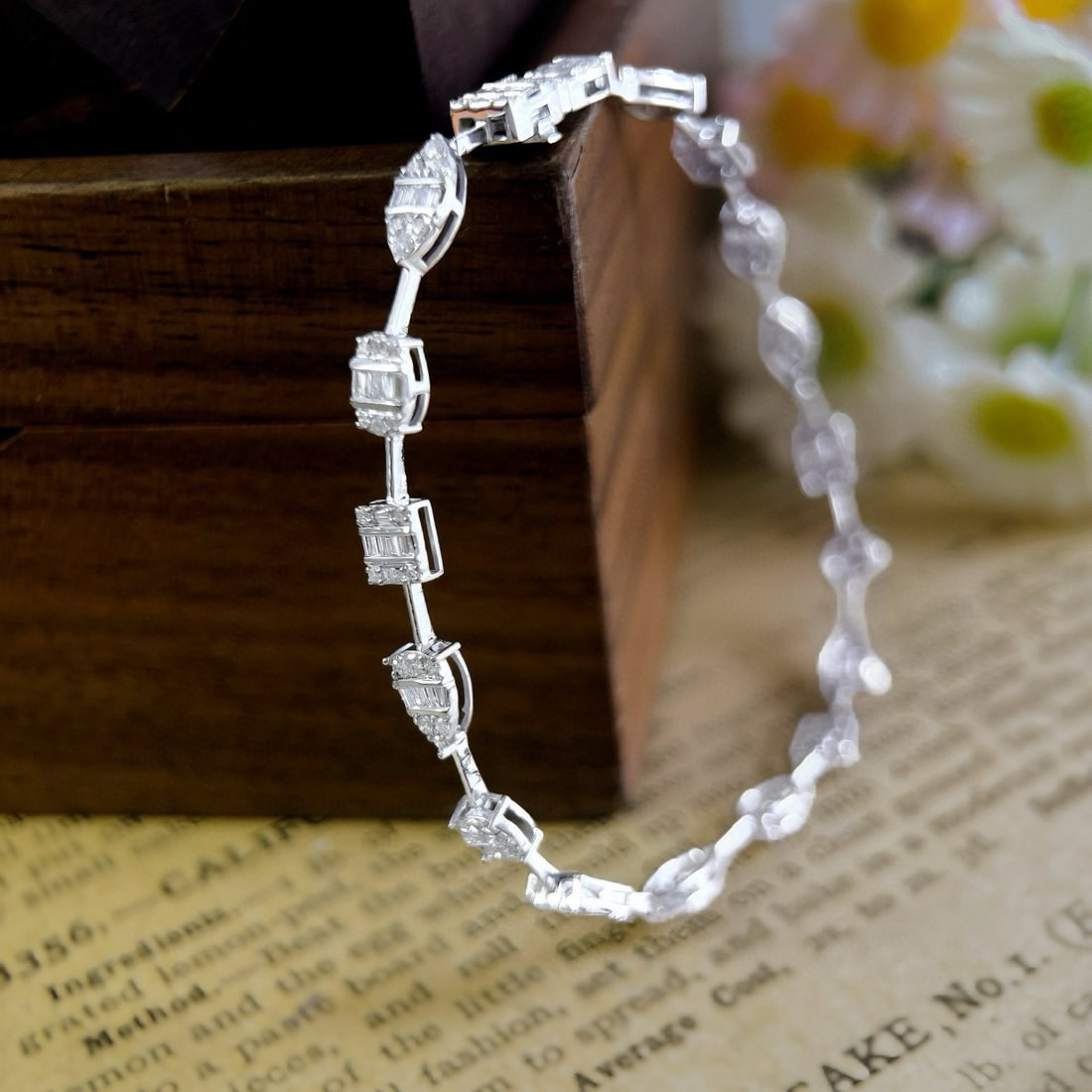 14k Gold 1.6 Ct Natural H Diamond Bracelet - 3